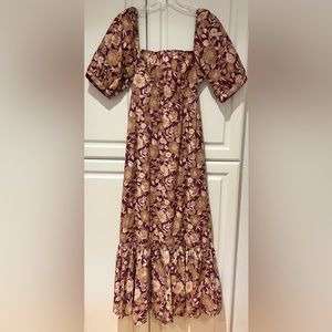 Favorite Daughter The Mirka Dress Anthropologie Size 8 Floral Purple Tan NWT